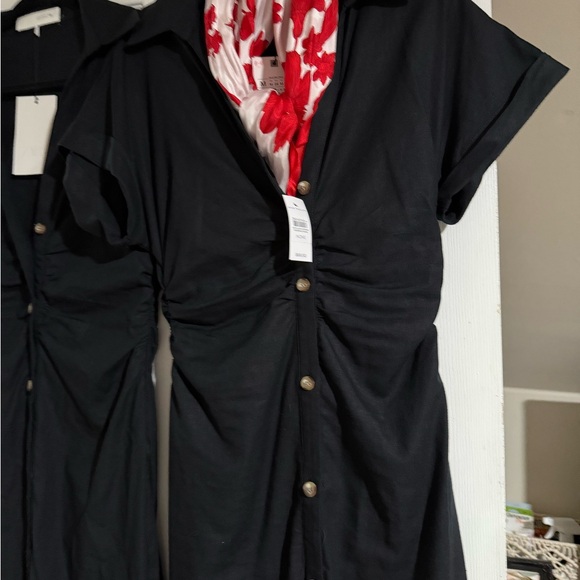 Zara Black Midi Dress with Button Detail - Picture 4 of 5